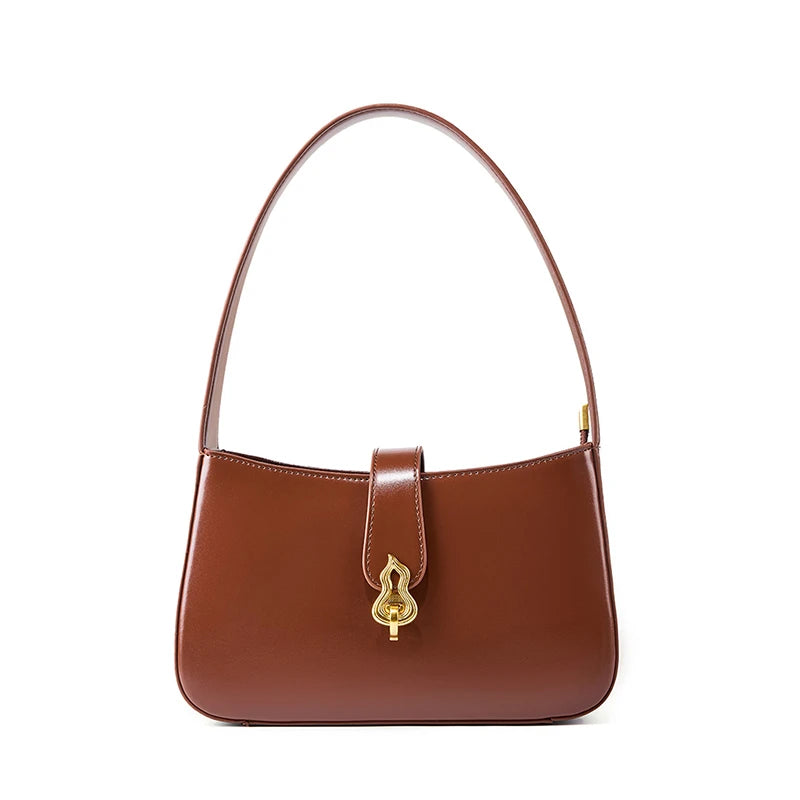 Hifashion Cowhide Genuine Leather Underarm Shoulder Bags For Women 2025 Luxury Designer Half Moon Purse Crescent Ladies Handbags