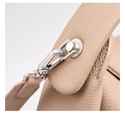 Hifashion Cowhide Genuine Leather Small Shoulder Bags For Women 2025 Luxury Designer Work Bucket Tote Crossbody Ladies Handbags