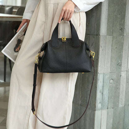 Hifashion 100% Cowhide Genuine Leather Handbags For Women 2025 Trend Designer Wide Strap Pillow Ladies Shoulder Crossbody Bags