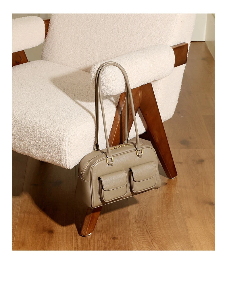 Hifashion Luxury Genuine Leather Underarm Shoulder Bags For Women 2025 Trend Designer Pillow Satchel Tote Office Ladies Handbags