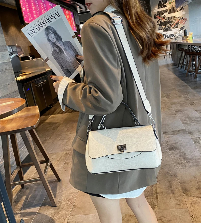 Hifashion 3 Layers Genuine Genuine Leather Shoulder Bags For Women 2025 Trend Designer Flap Crossbody Purse Work Ladies Handbags