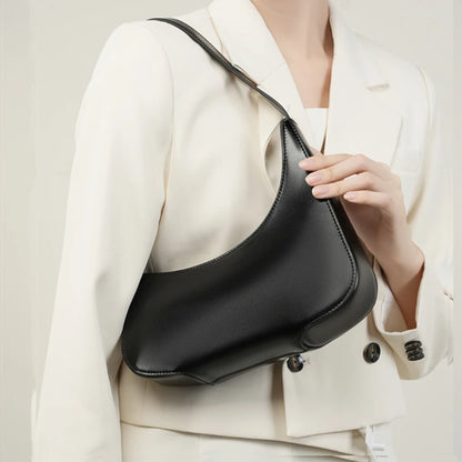 Hifashion Minimalist Genuine Leather Crescent Underarm Shoulder Bags For Women 2025 Luxury Designer Half Moon Ladies Handbags
