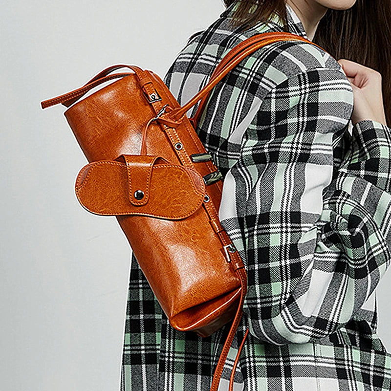 Hifashion Motorcycle Style Genuine Leather Underarm Shoulder Bags For Women 2025 Trend Designer Sling Purse Tote Ladies Handbags