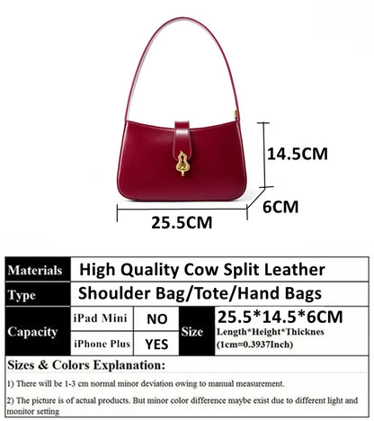 Hifashion Cowhide Genuine Leather Underarm Shoulder Bags For Women 2025 Luxury Designer Half Moon Purse Crescent Ladies Handbags