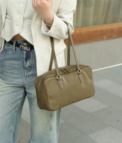 Hifashion Cowhide Genuine Leather Shoulder Bags For Women 2025 Trend Designer Large Capacity Work Satchel Tote Ladies Handbags