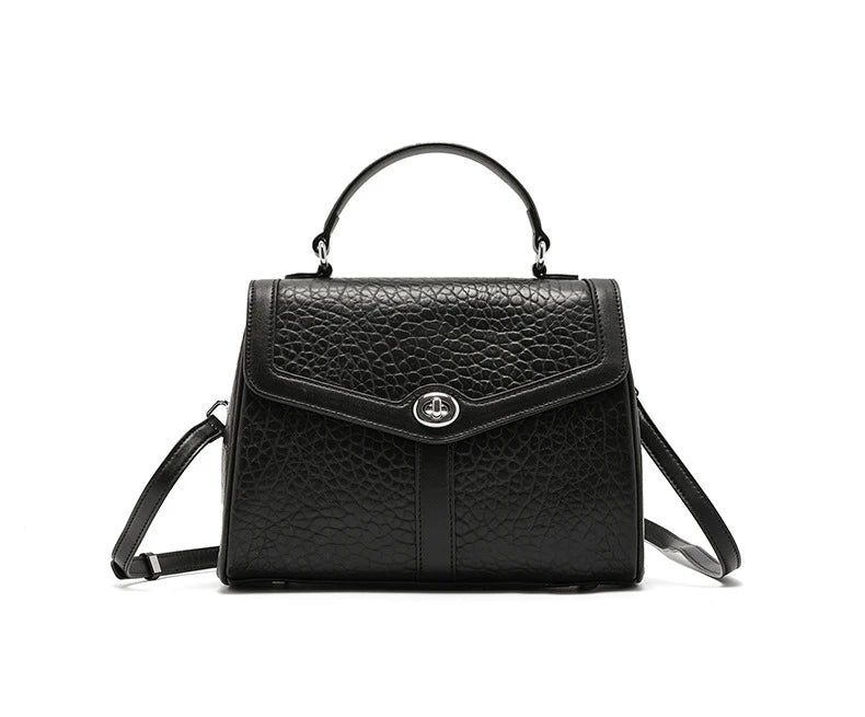 Hifashion Cowhide Genuine Leather Tote Handbags For Women New 2025 Luxury Designer Work Satchel Top Handle Female Shoulder Bags