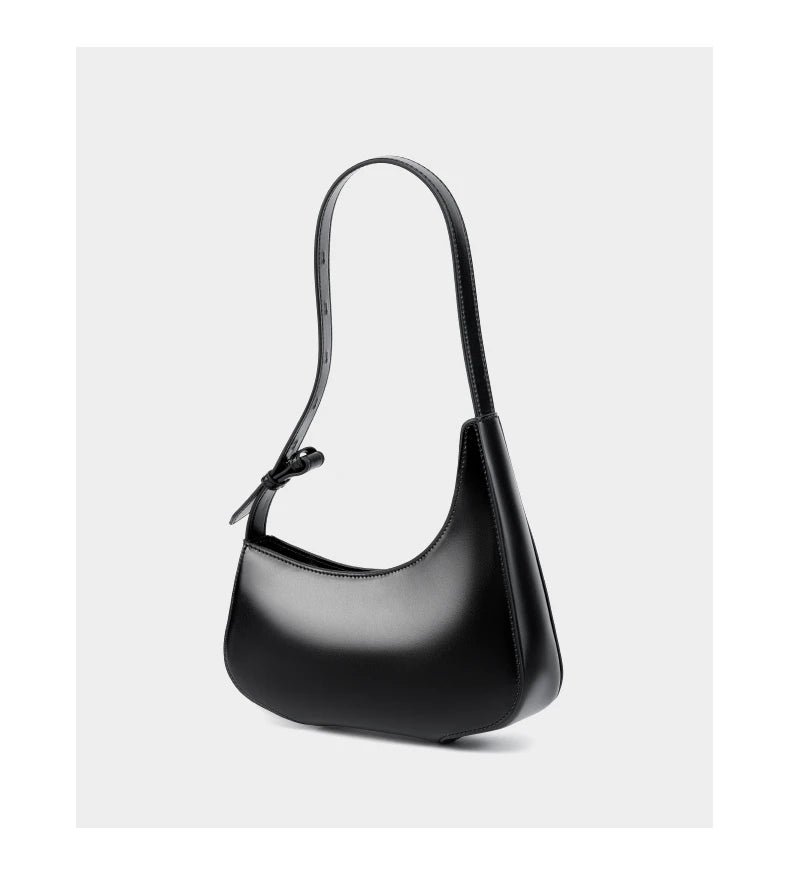 Hifashion Minimalist Genuine Leather Crescent Underarm Shoulder Bags For Women 2025 Luxury Designer Half Moon Ladies Handbags