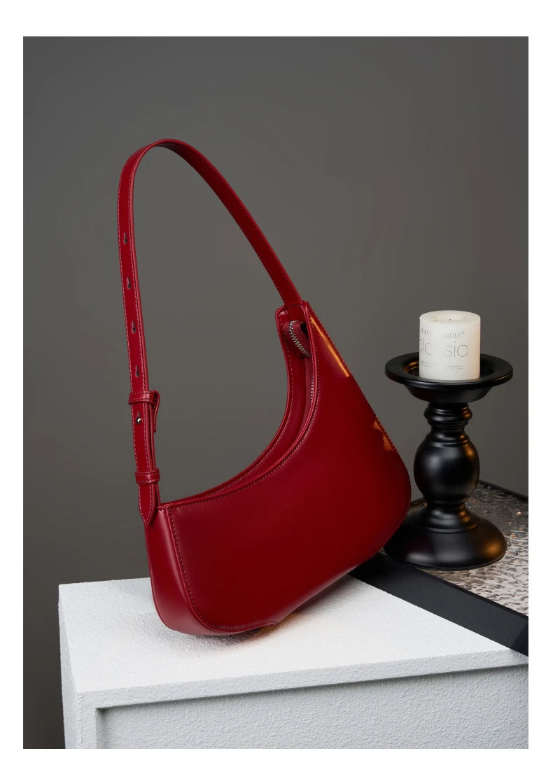 Hifashion Minimalist Genuine Leather Crescent Underarm Shoulder Bags For Women 2025 Luxury Designer Half Moon Ladies Handbags