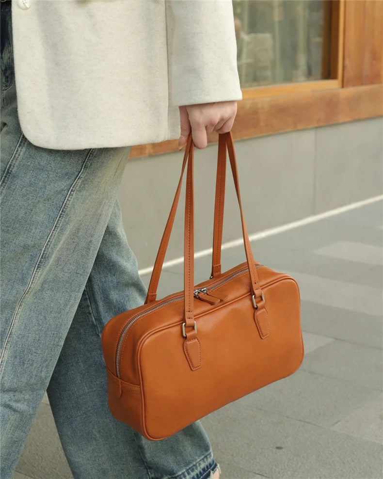 Hifashion Cowhide Genuine Leather Shoulder Bags For Women 2025 Trend Designer Large Capacity Work Satchel Tote Ladies Handbags