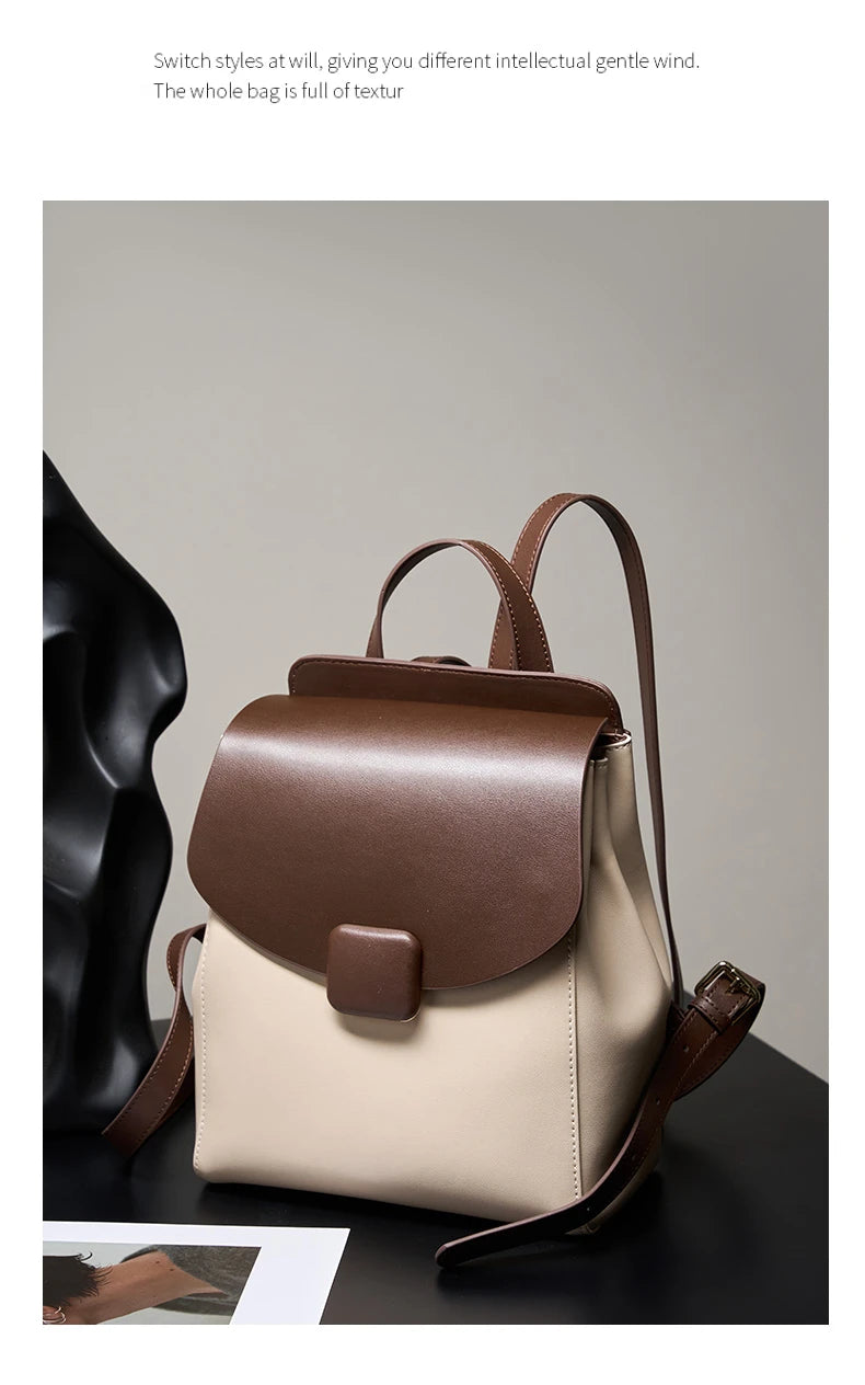 Hifashion Small Cowhide Genuine Leather Backpack For Women 2025 Trend Fashion Designer Female Travel Bagpack Girls School Bags
