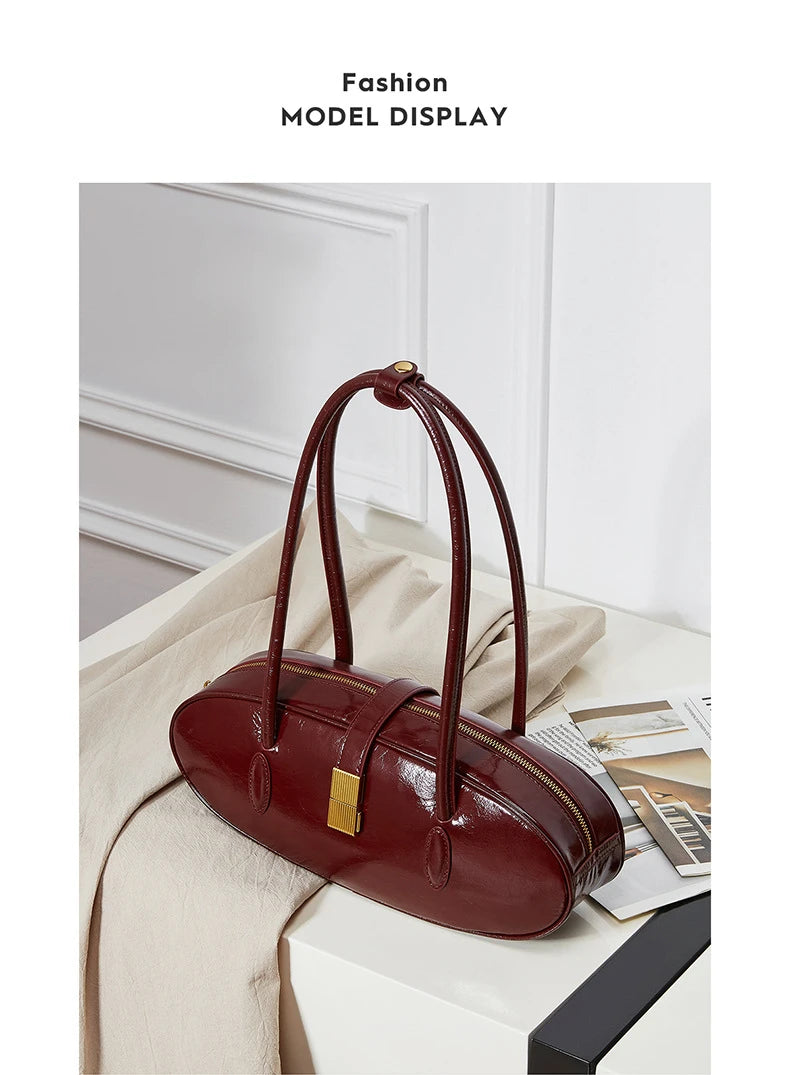 Hifashion Vintage Cowhide Genuine Leather Underarm Shoulder Bags For Women 2025 Trend Designer Luxury Tote Work Ladies Handbags