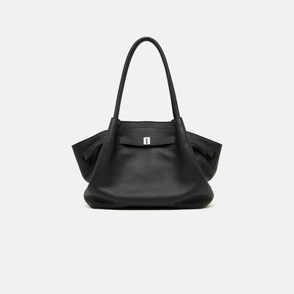 Hifashion Cowhide Genuine Leather Tote Shoulder Bags For Women 2025 Trend Designer Pleated Work Shopper Underarm Ladies Handbags