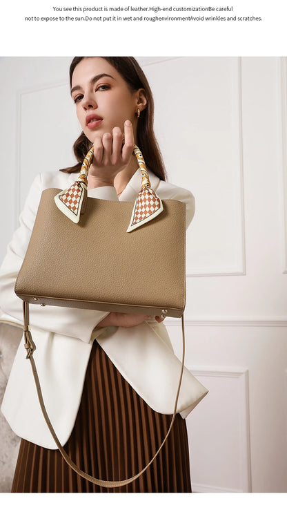 Hifashion Cowhide Genuine Leather Shoulder Bags For Women 2025 Trend Designer Top Handle Commuting Tote Ladies Crossbody Bags