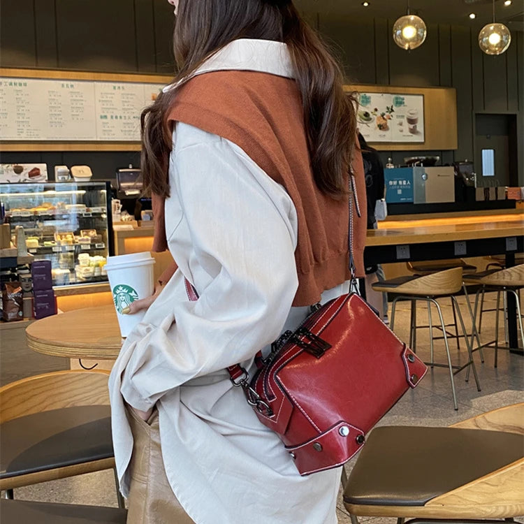 Hifashion Cowhide Genuine Leather Pillow Small Shoulder Crossbody Bags For Women 2025 Trend Designer Boston Tote Ladies Handbags