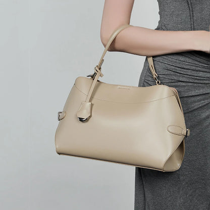 Hifashion Cowhide Genuine Leather Tote Handbags For Women 2025 Luxury Designer Crescent Office Ladies Shoulder Crossbody Bags