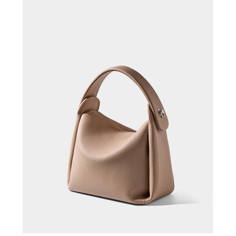 Hifashion Cowhide Genuine Leather Small Shoulder Bags For Women 2025 Luxury Designer Work Bucket Tote Crossbody Ladies Handbags