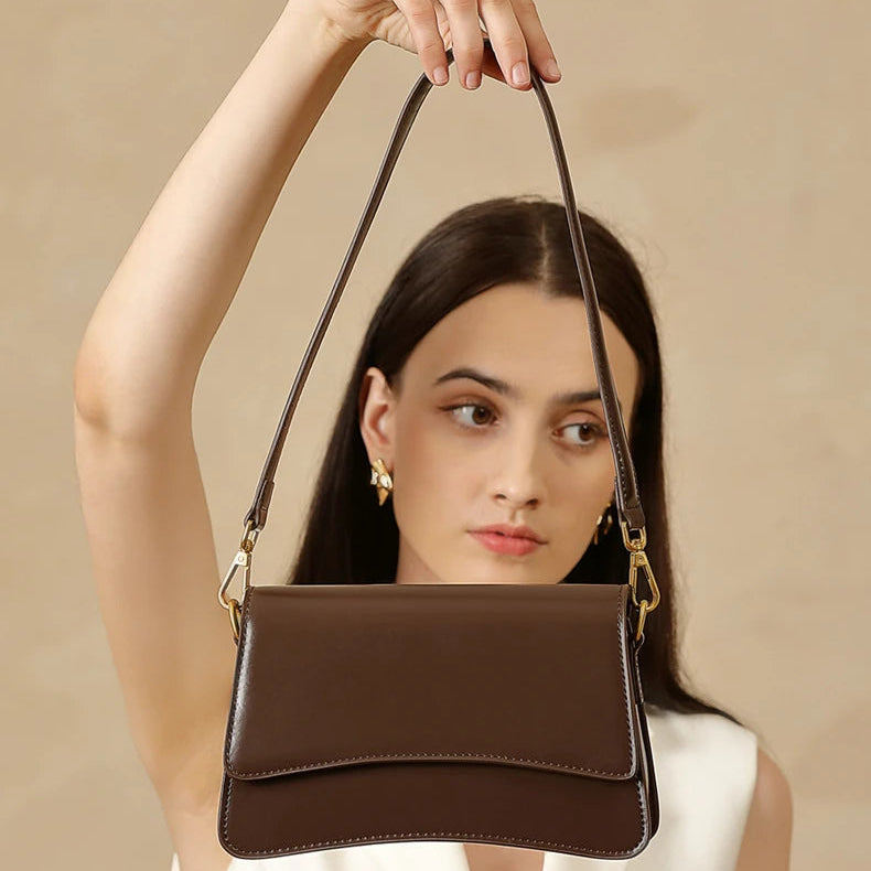 Hifashion Vintage Genuine Leather Underarm Shoulder Bags For Women 2025 Luxury Designer Crossbody Purses Saddle Ladies Handbags