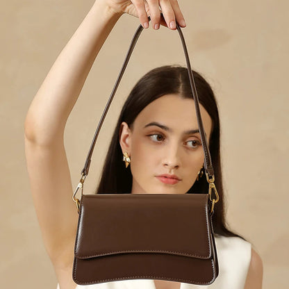 Hifashion Vintage Genuine Leather Underarm Shoulder Bags For Women 2025 Luxury Designer Crossbody Purses Saddle Ladies Handbags