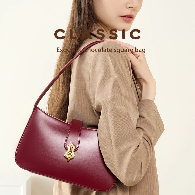 Hifashion Cowhide Genuine Leather Underarm Shoulder Bags For Women 2025 Luxury Designer Half Moon Purse Crescent Ladies Handbags