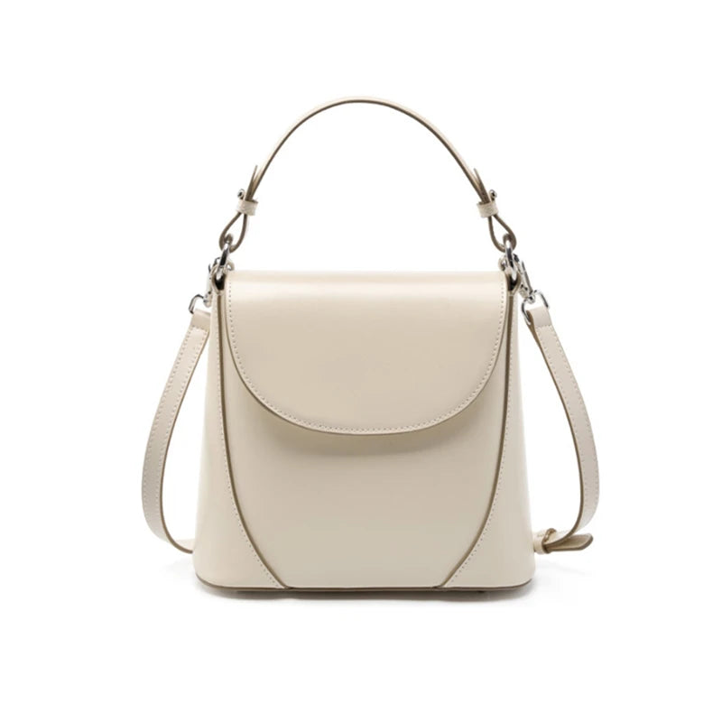 Hifashion Luxury Genuine Leather Bucket Small Shoulder Crossbody Bags For Women 2025 Trend Designer Short Handle Tote Handbags