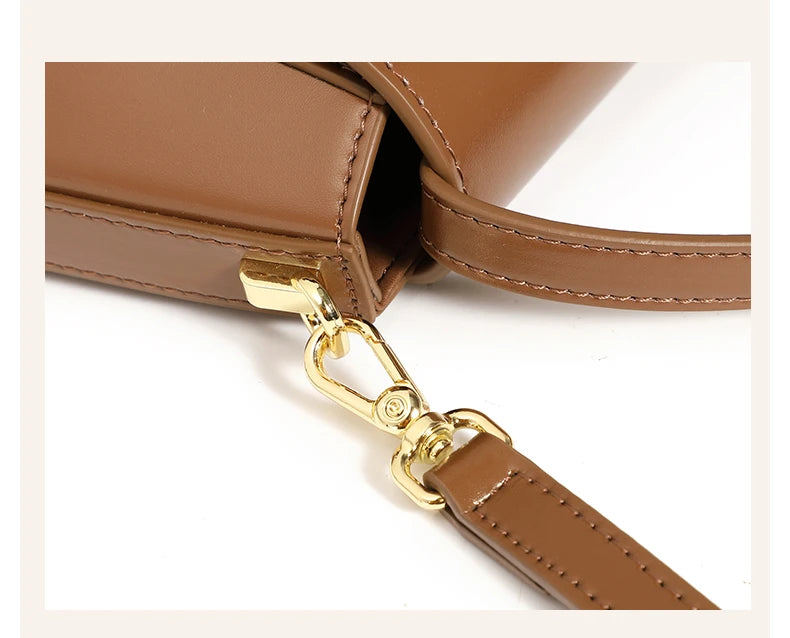 Hifashion Luxury Genuine Leather Saddle Small Shoulder Crossbody Bags For Women 2025 Trend Designer Purses Tote Ladies Handbags
