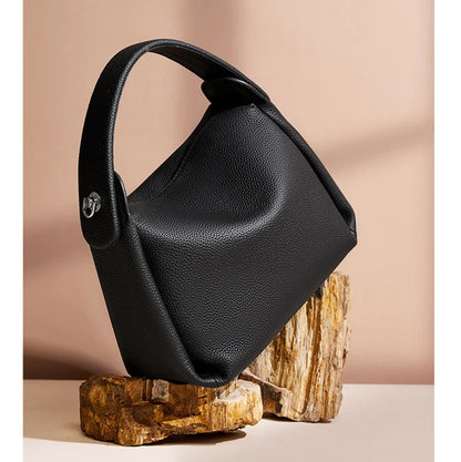 Hifashion Cowhide Genuine Leather Small Shoulder Bags For Women 2025 Luxury Designer Work Bucket Tote Crossbody Ladies Handbags