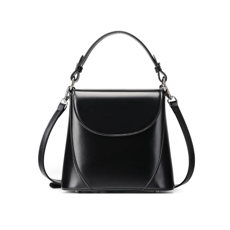 Hifashion Luxury Genuine Leather Bucket Small Shoulder Crossbody Bags For Women 2025 Trend Designer Short Handle Tote Handbags