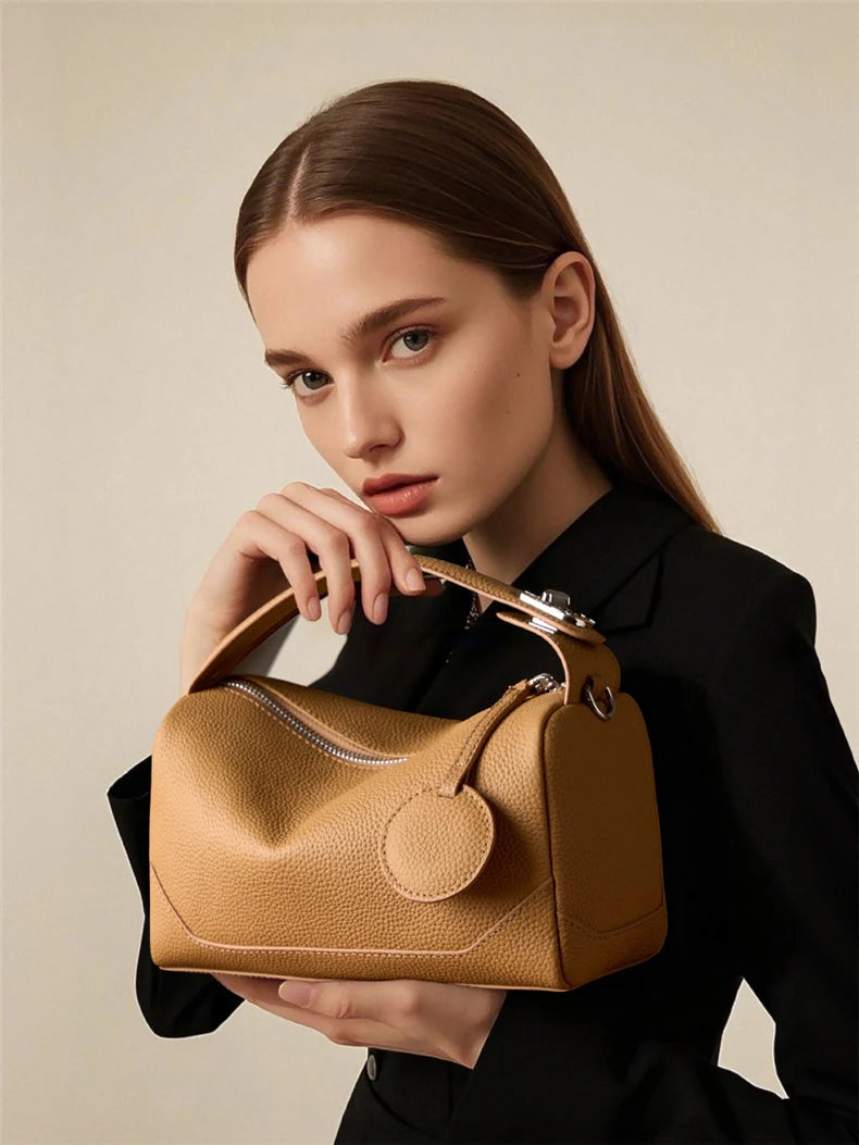 Hifashion Cowhide Genuine Leather Pillow Small Shoulder Bags For Women 2025 Trend Designer Crossbody Purses Tote Ladies Handbags
