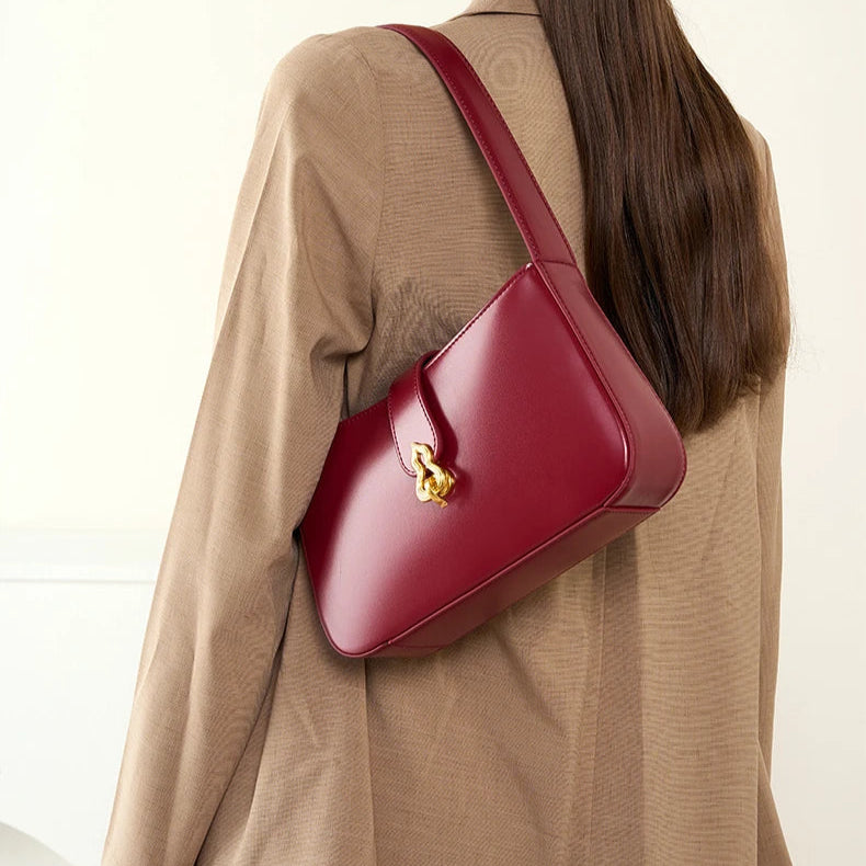 Hifashion Cowhide Genuine Leather Underarm Shoulder Bags For Women 2025 Luxury Designer Half Moon Purse Crescent Ladies Handbags