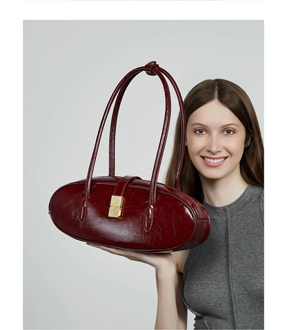 Hifashion Vintage Cowhide Genuine Leather Underarm Shoulder Bags For Women 2025 Trend Designer Luxury Tote Work Ladies Handbags