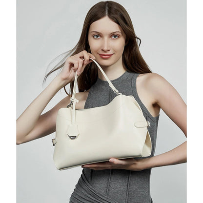 Hifashion Cowhide Genuine Leather Tote Handbags For Women 2025 Luxury Designer Crescent Office Ladies Shoulder Crossbody Bags