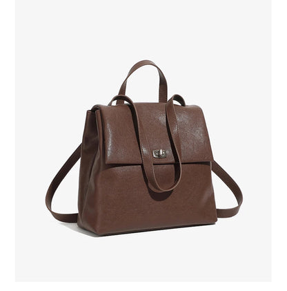 Hifashion Vintage Genuine Leather Backpack For Women 2025 Trend Designer Top Flap College Girls School Bags Work Travel Bagpack