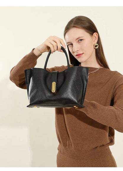 Hifashion Stylish Genuine Leather Handbags For Women 2025 Trend Designer Commuting Shoulder Bags Crossbody Tote Ladies Handbags