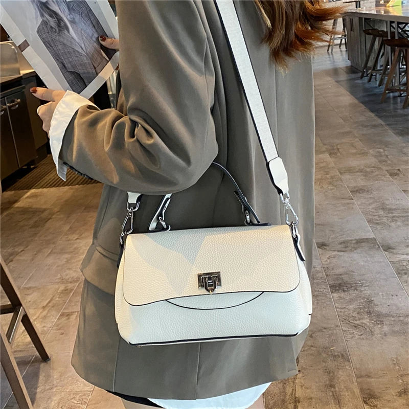 Hifashion 3 Layers Genuine Genuine Leather Shoulder Bags For Women 2025 Trend Designer Flap Crossbody Purse Work Ladies Handbags