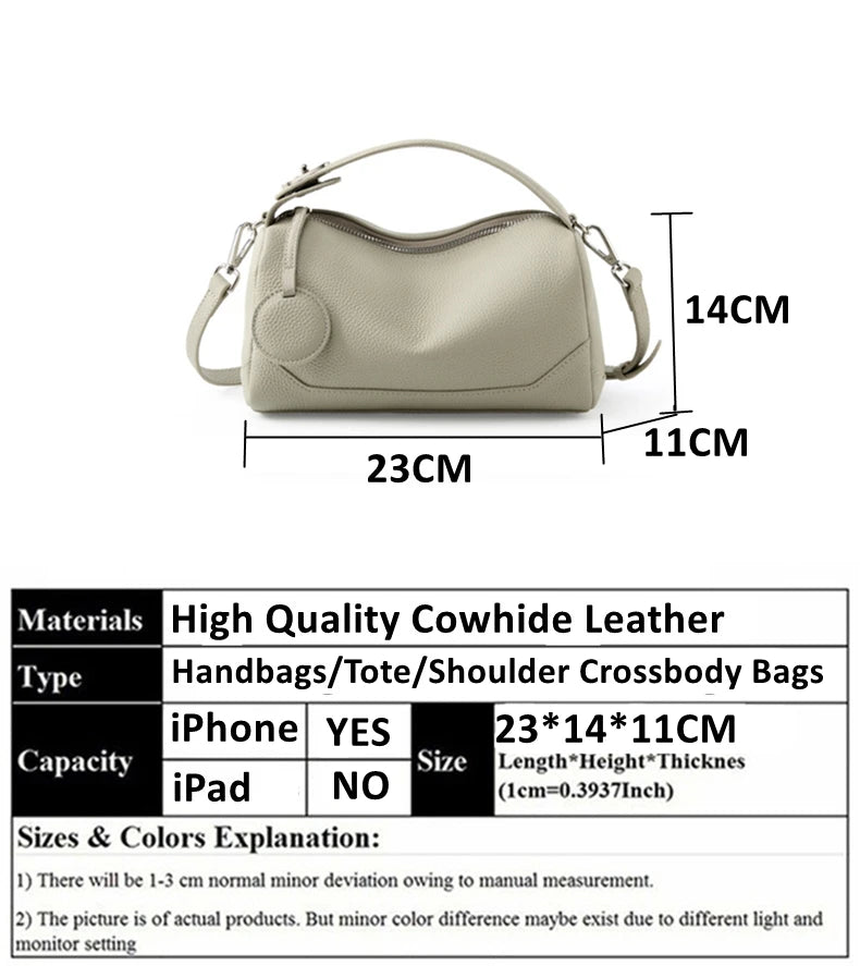 Hifashion Cowhide Genuine Leather Pillow Small Shoulder Bags For Women 2025 Trend Designer Crossbody Purses Tote Ladies Handbags
