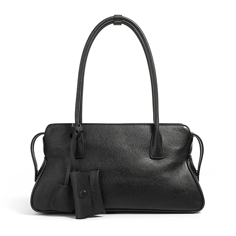Hifashion 3 Layers Genuine Leather Large Underarm Shoulder Bags For Women 2025 Luxury Designer Satchel Tote Work Ladies Handbags