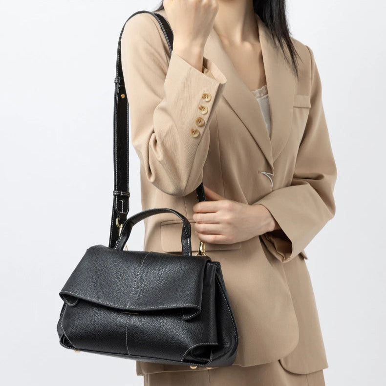 Hifashion Vintage Cowhide Genuine Leather Handbags For Women 2025 Trend Designer Top Handle Flap Ladies Shoulder Crossbody Bags