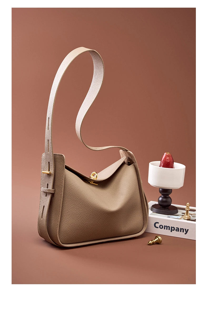Hifashion Cowhide Genuine Leather Underarm Shoulder Bags For Women 2025 Luxury Designer Crossbody Purses Hobo Ladies Handbags