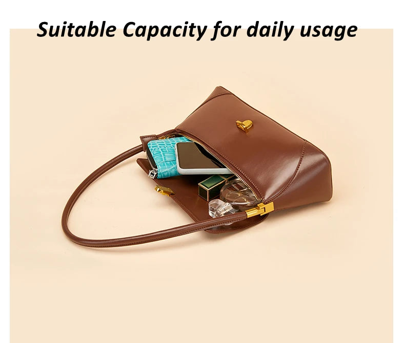 Hifashion Cowhide Genuine Leather Underarm Shoulder Bags For Women 2025 Trend Designer Top Handle Female Tote Ladies Handbags