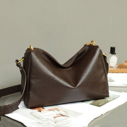 Hifashion 100% Genuine Leather Underarm Shoulder Bags For Women 2025 Trend Designer Crossbody Hobos Top Handle Ladies Handbags
