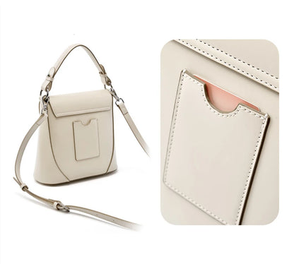 Hifashion Luxury Genuine Leather Bucket Small Shoulder Crossbody Bags For Women 2025 Trend Designer Short Handle Tote Handbags