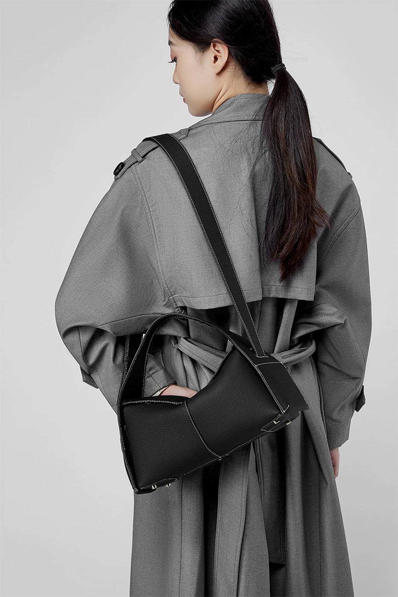 Hifashion Cowhide Genuine Leather Underarm Shoulder Bags For Women 2025 Luxury Designer Top Handle Satchel Tote Ladies Handbags