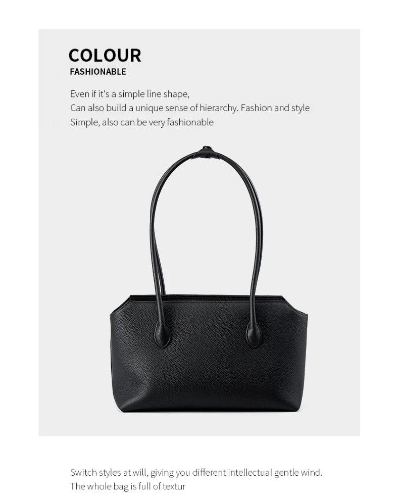 Hifashion Cowhide Genuine Leather Large Underarm Shoulder Bags For Women 2025 Luxury Designer Shopping Tote Work Ladies Handbags