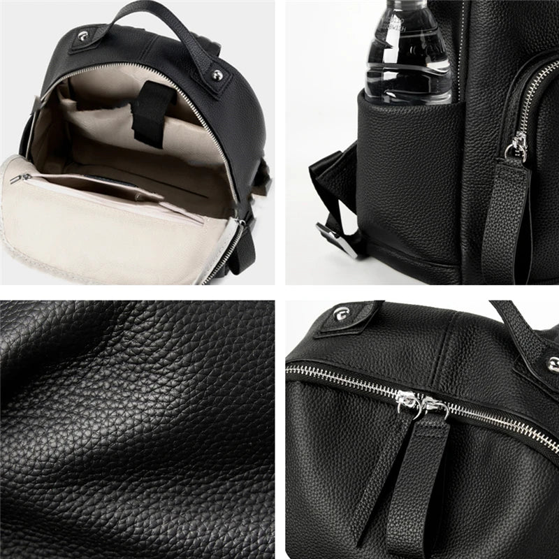 Hifashion 100% Cowhide Genuine Leather Backpack For Women 2025 Trend Designer Soft Travel Work Daypack Teenage Girls School Bags
