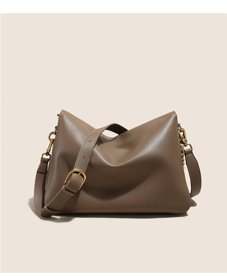 Hifashion Retro Genuine Leather Large Chain Shoulder Bags For Women 2025 Luxury Designer Messenger Satchel Work Ladies Handbags