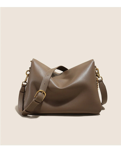 Hifashion Retro Genuine Leather Large Chain Shoulder Bags For Women 2025 Luxury Designer Messenger Satchel Work Ladies Handbags