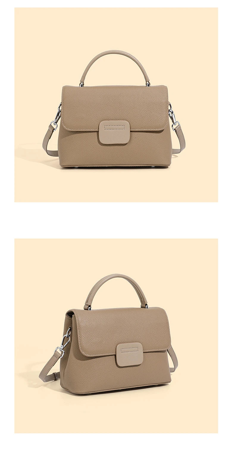 Hifashion Classic Cowhide Genuine Leather Tote Handbags For Women 2025 Trend Designer Wide Strap Ladies Shoulder Crossbody Bags