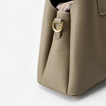 Hifashion 100% Cow Genuine Leather Bucket Shoulder Crossbody Bags For Women 2025 Luxury Designer Wide Strap Tote Ladies Handbags