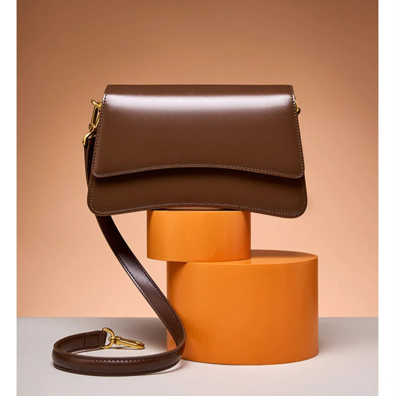 Hifashion Vintage Genuine Leather Underarm Shoulder Bags For Women 2025 Luxury Designer Crossbody Purses Saddle Ladies Handbags