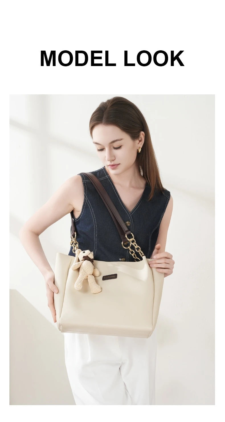 Hifashion Cowhide Genuine Leather Shoulder Bags For Women 2025 Trend Designer Large Capacity Shopping Tote Work Ladies Handbags
